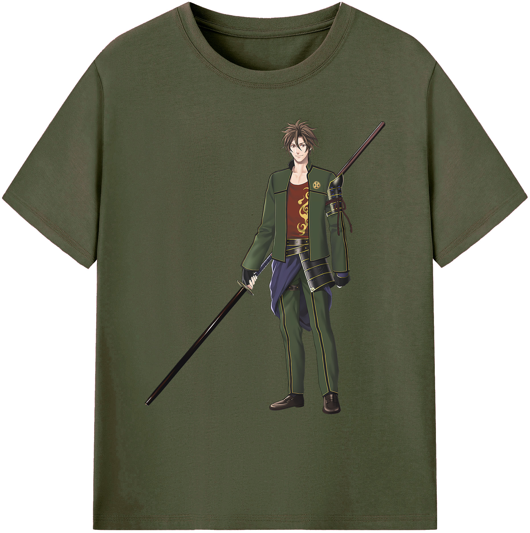 （画像用） 刀剣乱舞 Touken Ranbu 綿100％ メンズ半袖Tシャツ｜肌触りやわらか＆通気性